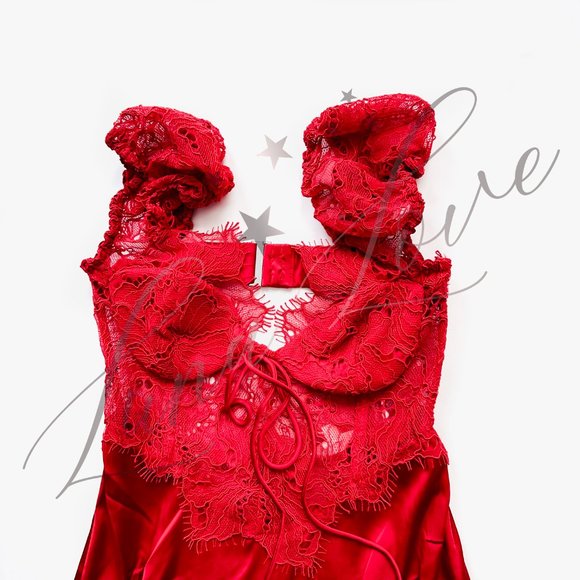 FOR LOVE & LEMONS Casey Maxi Dress in Red NWT - Picture 4 of 12